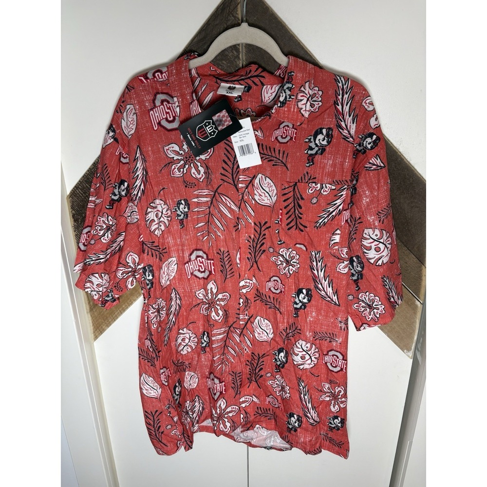 Wes and Willy Button Down Shirt Mens XXL Nantucket Red NWT Ohio State Buckeyes‎